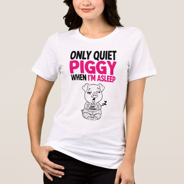 Tyst Gris Jag sover Rolig Söv T-Shirt (Framsida)
