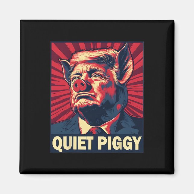 Tyst Gris Roligt Trump Citerar  Magnet (Framsidan)