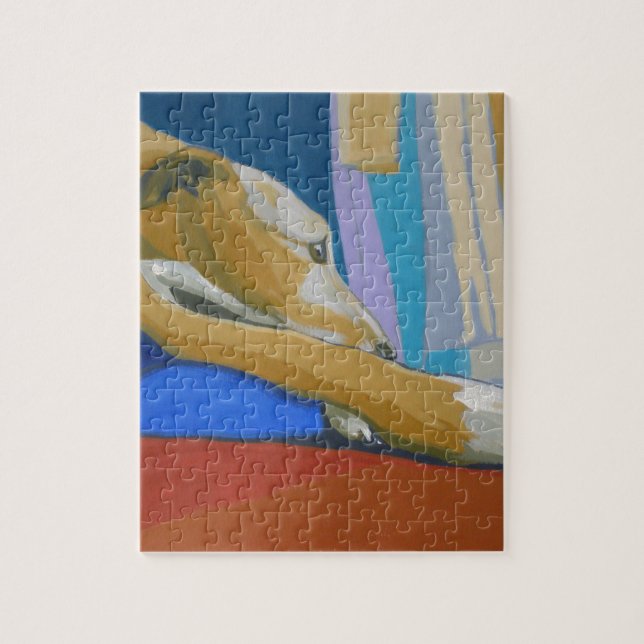 "Tyst gul lurcher för längtan" - Pussel (Vertikal)