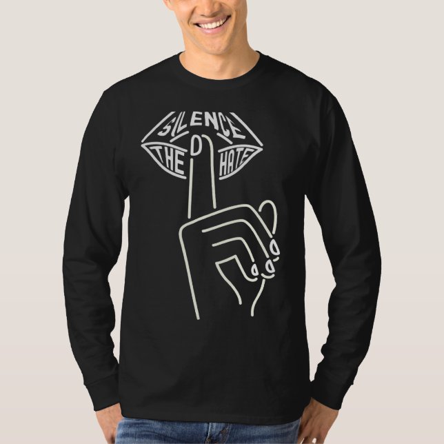 Tyst hate och stoppa hatet t shirt (Framsida)