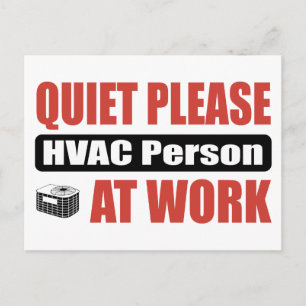 Tyst, HVAC-person på jobbet Vykort