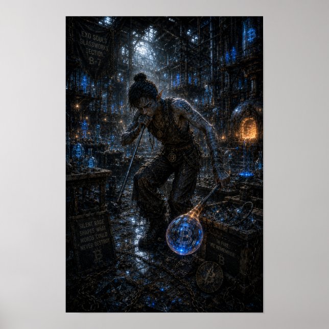 Tyst ilska / Glasblåsare / Fabriksverkstad Poster (Framsidan)
