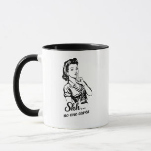 Tyst Ingen Bryr Sig Retro Sarksast Mugg