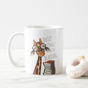 Tyst, jag läser - Giraffe Mugg