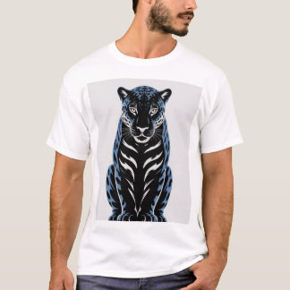 Tyst Jaguar - Blue Elegance Design T Shirt