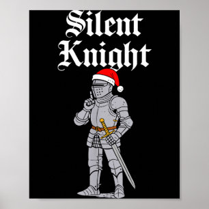 Tyst jul Santa Knight medeltida kostym män Poster