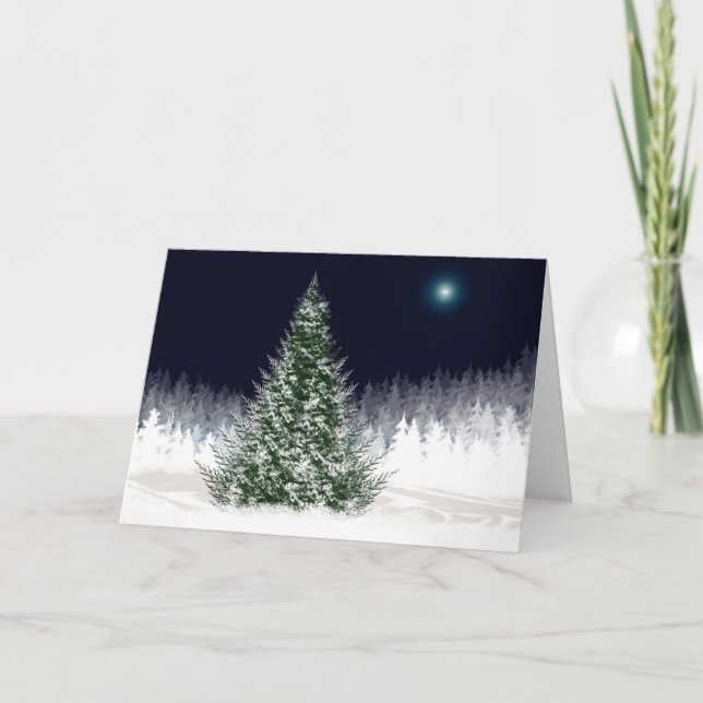 Tyst julafton för jul för natthelgdagkort helgkort (Framsida)