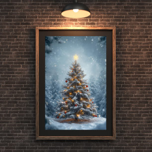 Tyst julgranstryck poster