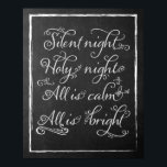 Tyst julljalkboard Art Poster<br><div class="desc">Det finns ett tyst nattskylt som poster orden på berömdens sång: "Tyst natt,  Heliga natt,  allt är lugn,  allt är ljust" Modern dekoration av julväggen</div>