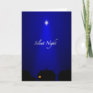 Tyst jullkort i natt helgkort