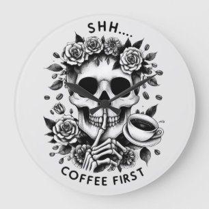 Tyst...Kaffet först Stor Klocka
