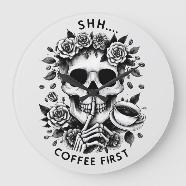 Tyst...Kaffet först Stor Klocka (Framsida)