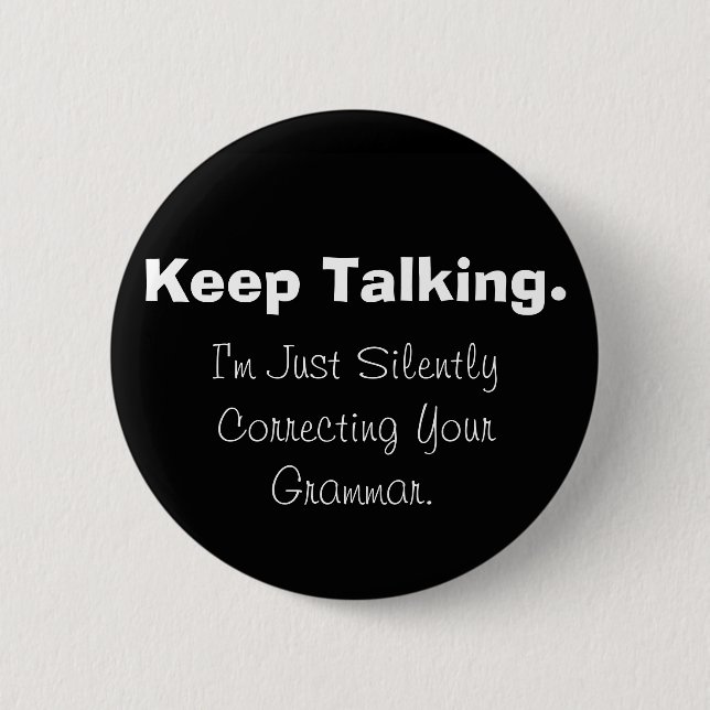 Tyst korrigera din grammatik knäppas knapp (Framsida)