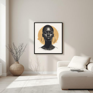 Tyst Kraft – Afrocentrisk Porträtt V Poster