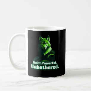 Tyst Kraftfull Oombedd Varg Minimal Citat Kaffemugg
