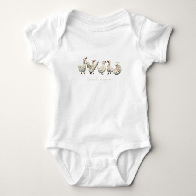 Tyst Kvack: Vit Anka Stjärnkväll Gås T Shirt (Framsida)
