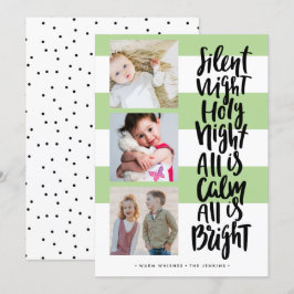 Tyst kvällsbild, tre helgdagar jul-Grönt Inbjudningar