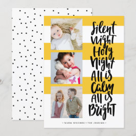 Tyst kvällsbild, tre helgdagar jul-Gult Inbjudningar