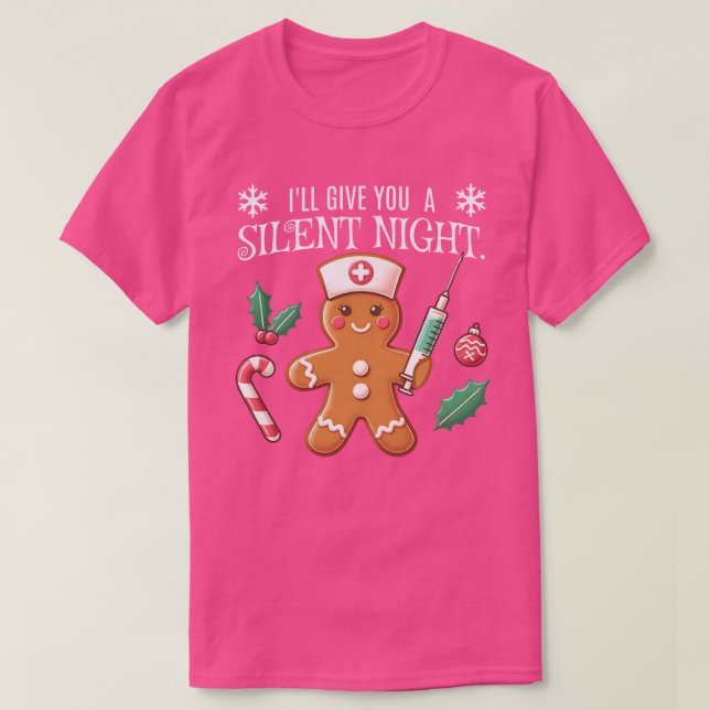 Tyst kvällsnuny Jul Nurse Anesthetist T Shirt (Design framsida)