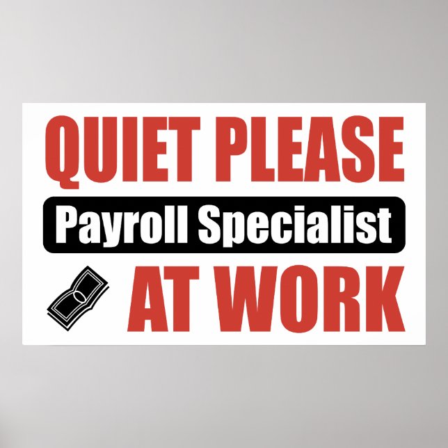 Tyst, lönetecknare på arbetet poster (Framsidan)