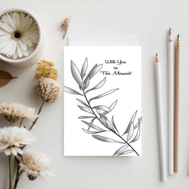 Tyst lund — Minimal hälsokort Kort (Printable get well card with minimal illustration and design.)