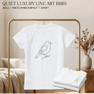 Tyst Lyx Linje Konst Fågel Vuxen Matchande Familj  T Shirt