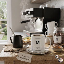 Tyst Lyx Minimalistisk Monogram Anpassad Kaffemugg