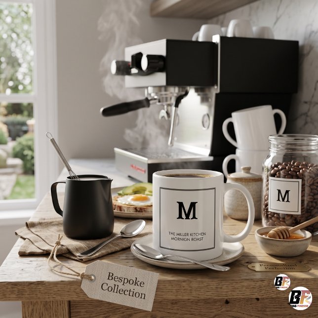 Tyst Lyx Minimalistisk Monogram Anpassad Kaffemugg (#OrderNow)