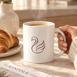 Tyst Lyx Minimalistisk Svancarvad Keramikmugg | Es Kaffemugg