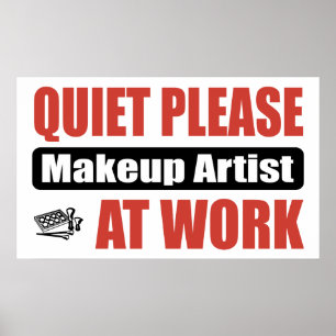Tyst makeup-artist på jobbet poster