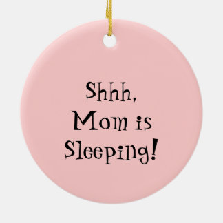 Tyst mamma sover prydnadsskylt Rosa babyskor Julgransprydnad Keramik