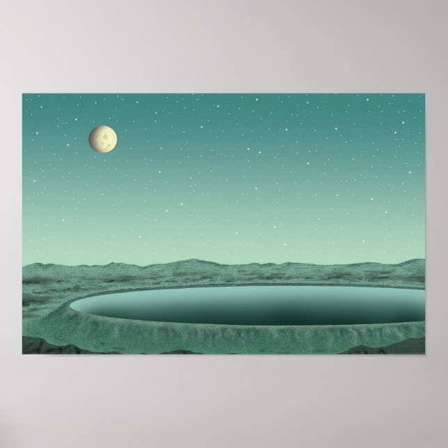 Tyst månbelyst natt. Vid en sjö i en annan värld. Poster (Framsidan)