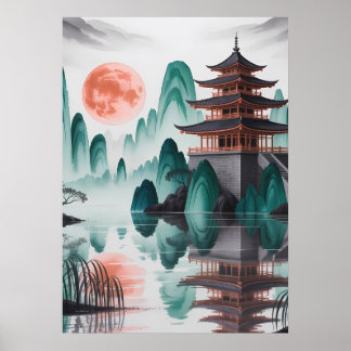 Tyst Måne över Jade Pagoda. Poster
