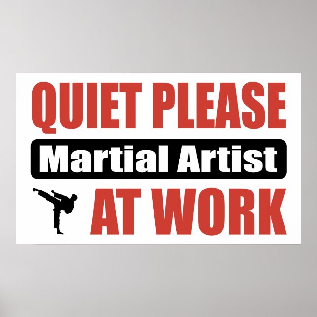 Tyst, Martial Artist på jobbet Poster (Framsidan)