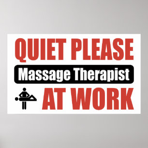 Tyst massageterapi på arbetsplatsen poster