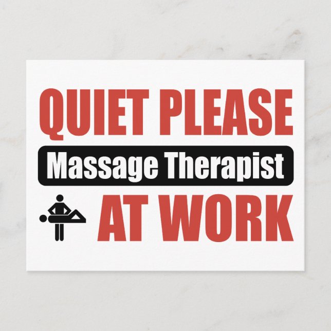 Tyst massageterapi på arbetsplatsen vykort (Framsida)