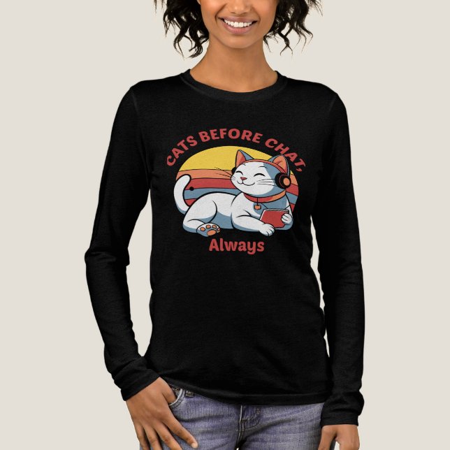 Tyst med katter – Inget prat behövs-tee T Shirt (Framsida)