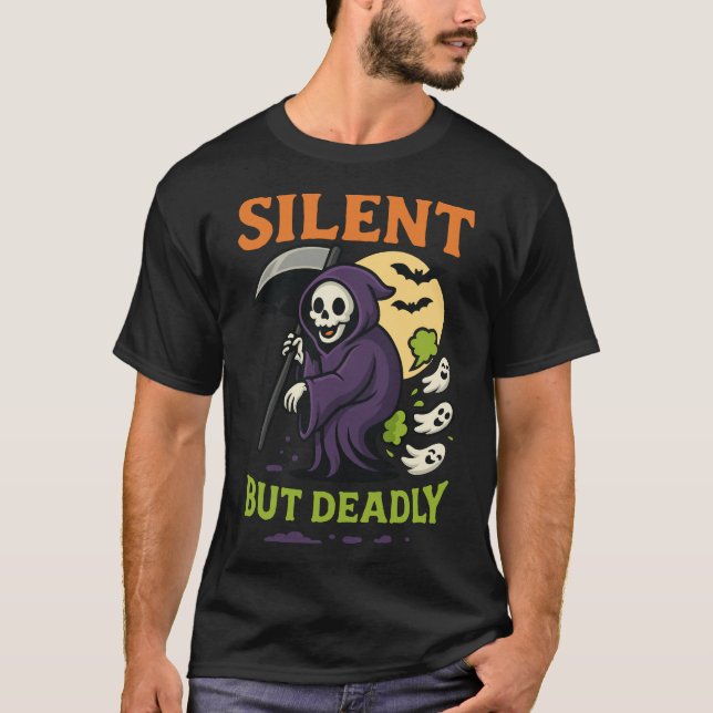 Tyst men dödlig grimregn t shirt (Framsida)