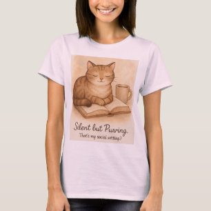Tyst men spinnande – Mysig kattälskare S T Shirt