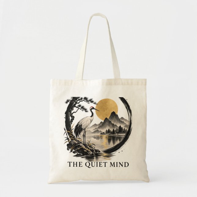 Tyst Mindse Ser Långt Dhammapada Meditationsk Shop Tygkasse (Framsidan)