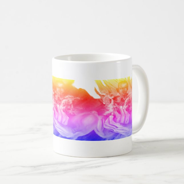 Tyst minne blå hand kaffemugg (Framsida höger)
