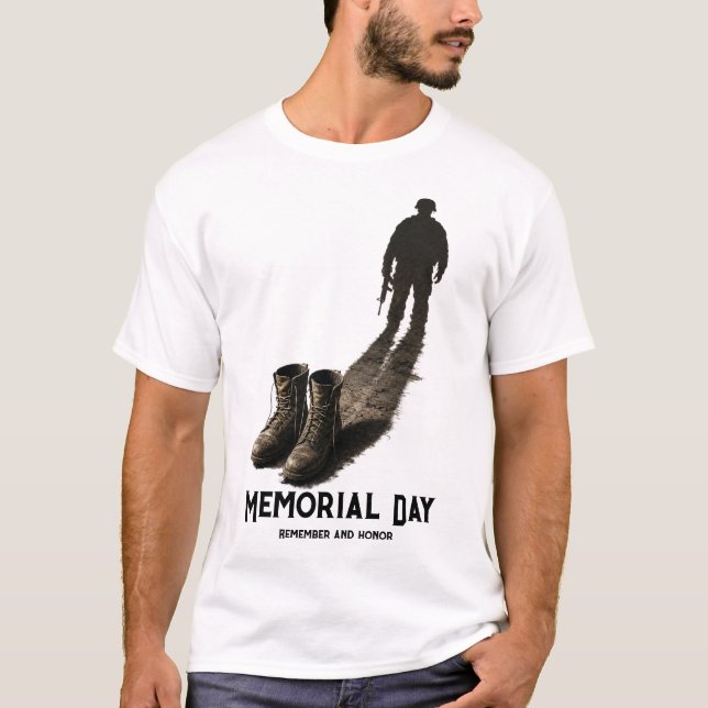Tyst Mod – Minnesdags Hyllning Soldatskugga T Shirt (Framsida)