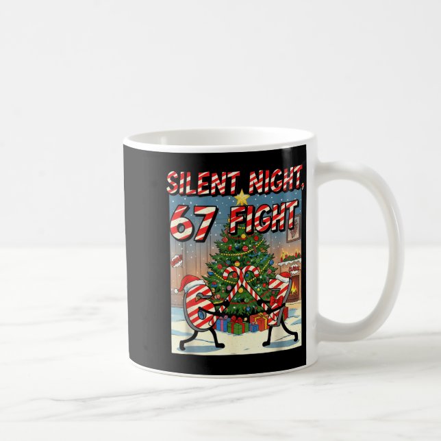 Tyst Natt 67 Fight Jul Tecknad Tee  Kaffemugg (Höger)