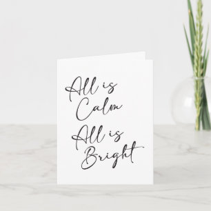 Tyst natt allt är Lugn Alla är Bright Jul Kort