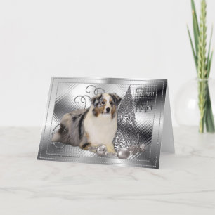 Tyst natt - Australian shepherd Helgkort