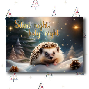 Tyst natt Cute Hedgehog Christian jul Helgkort