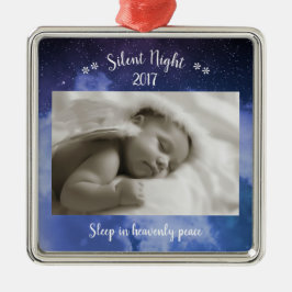 Tyst Natt Foto - Fyrkantig Ornament