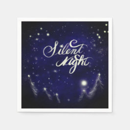 Tyst natt, helig natt - Glittrande snöscen Pappersservett