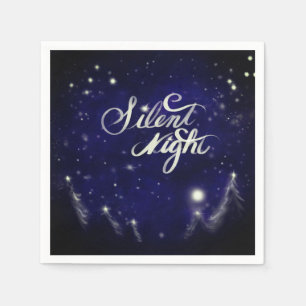 Tyst natt, helig natt - Glittrande snöscen Pappersservett