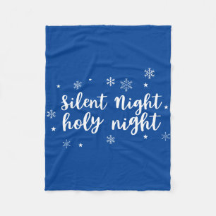 Tyst Natt Heliga Natt Snöflingor Fleecefilt